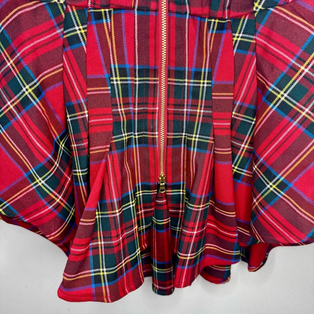 Anthropologie MAEVE Waisted Zip-Front Sleeveless Top In Red Plaid Small NEW NWT - Picture 6 of 9